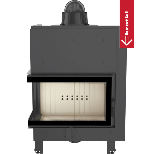 Kamineinsatz aus Stahl KRATKI MBO links 15 KW Ø 200 mit Türfeder