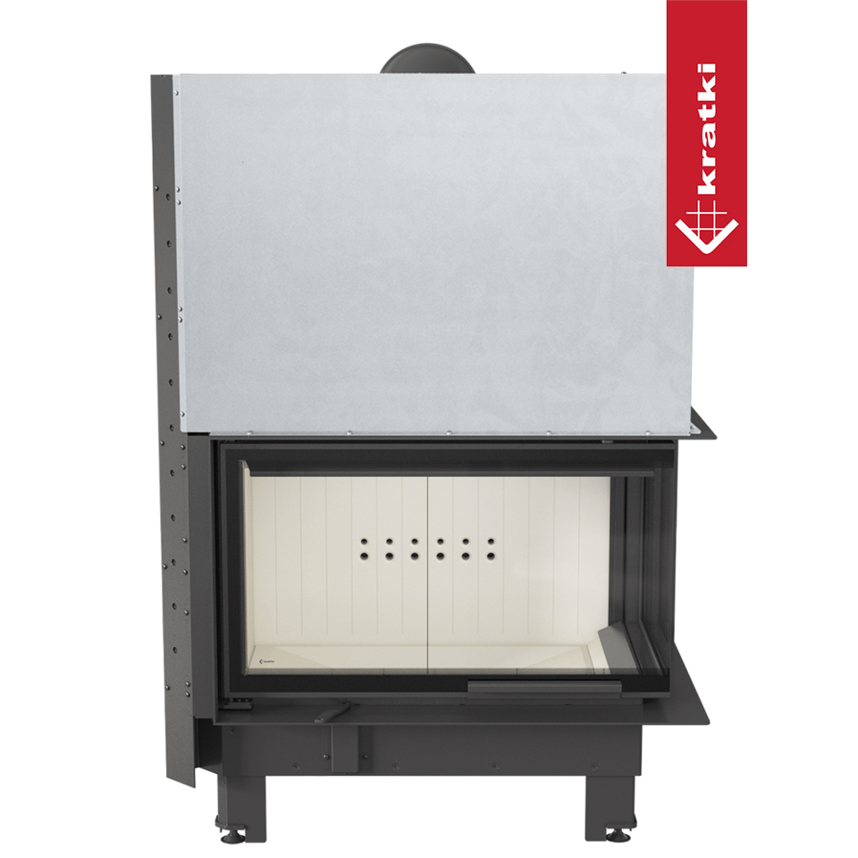 Kamineinsatz aus Stahl KRATKI MBO rechts 15 kW Ø 200 mit Türfeder