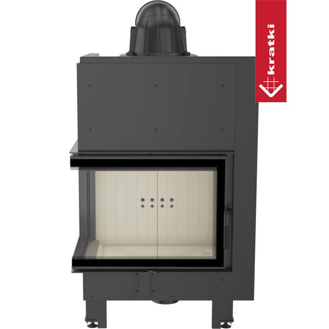 Kamineinsatz aus Stahl KRATKI MBZ links 13 kW Ø 200 mit Türfeder