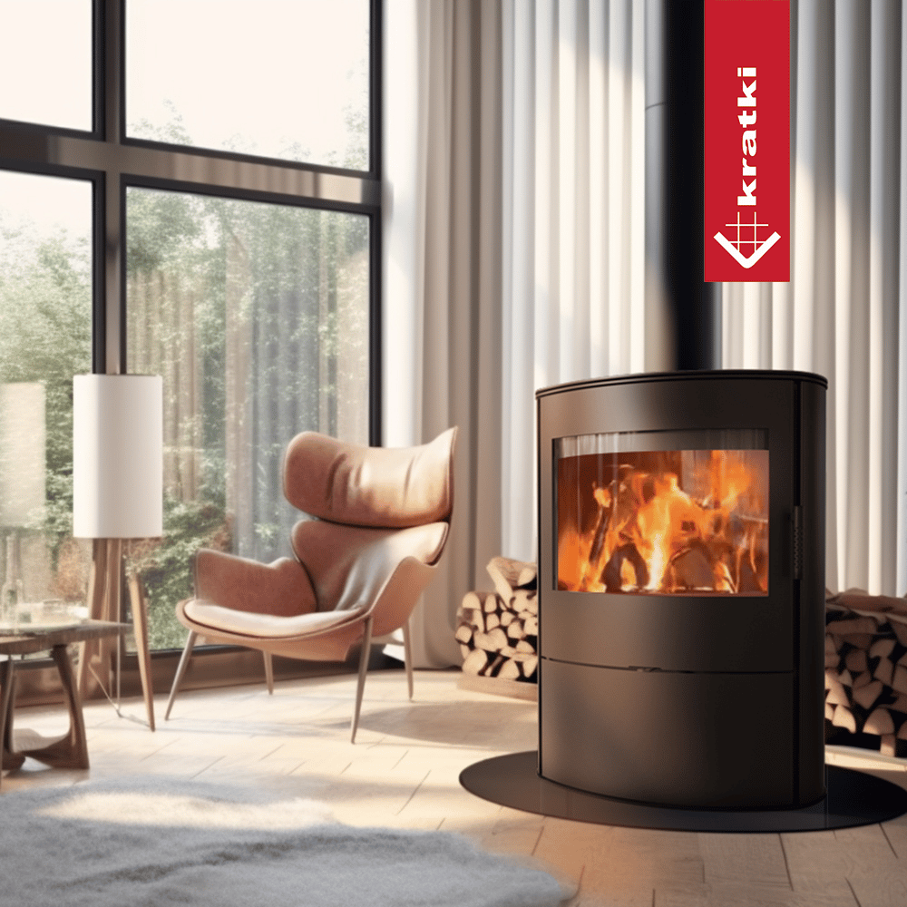 Kaminofen aus Stahl KRATKI ROLLO/2 8 kW Ø 150