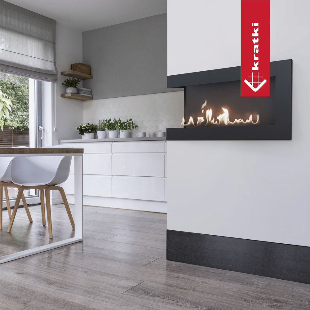 Wandkamin Bioethanol DELTA 900 TÜV rechts