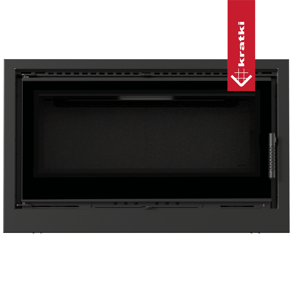 Kamin-Kassette KRATKI ARKE 95 14 kW Ø 200 schwarz Verkleidung