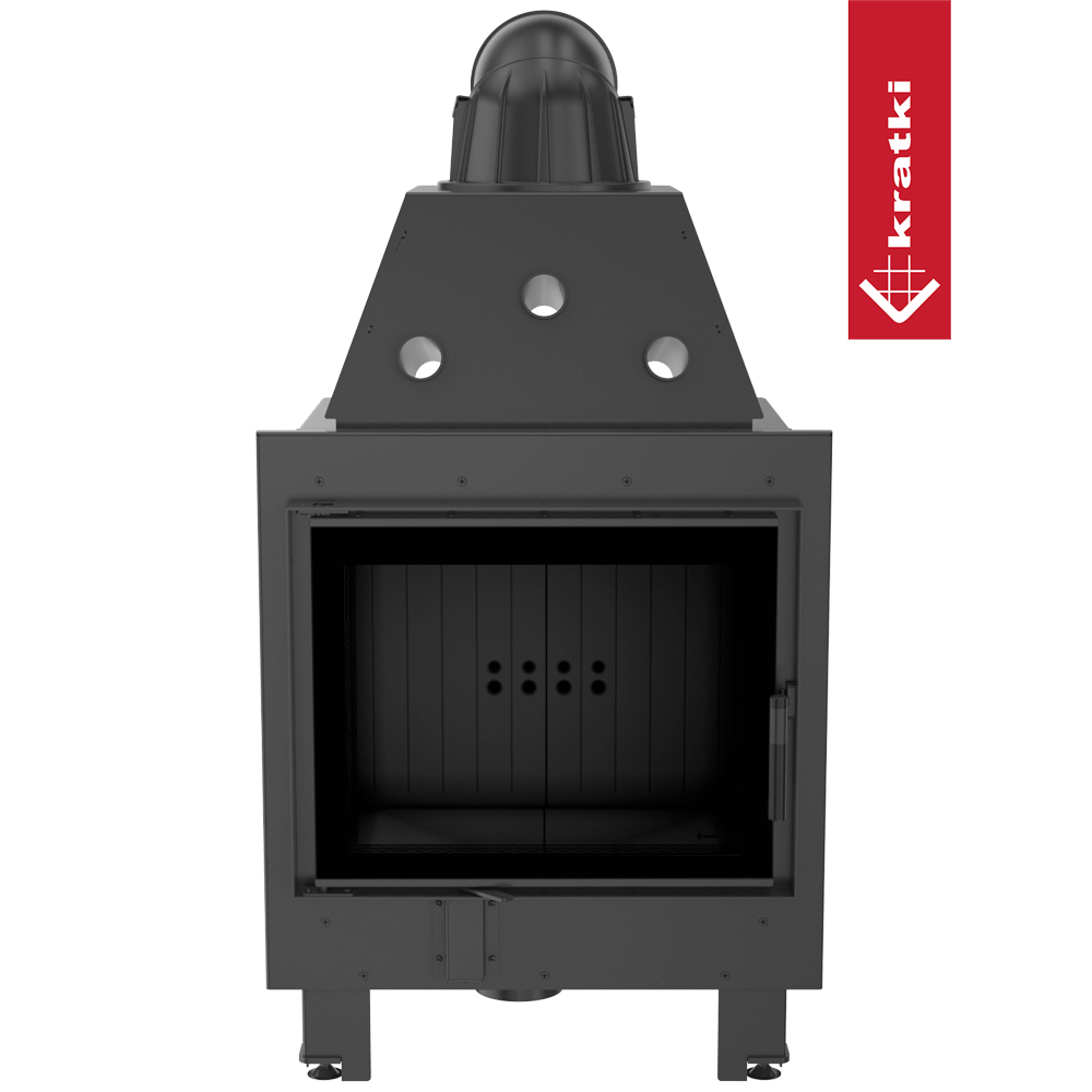 Kamineinsatz aus Stahl KRATKI MBZ 13 kW Ø 200 schwarz Verkleidung