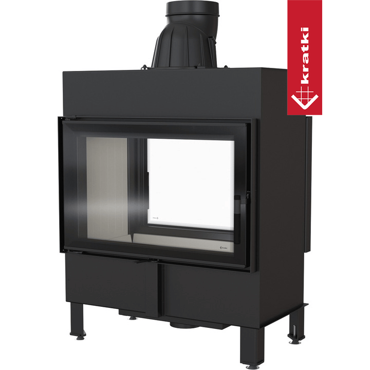 Kamineinsatz aus Stahl KRATKI LUCY TUNNEL 14 kW Ø 200 mit Türfeder