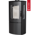 Kaminofen aus Stahl KRATKI FALCON VIEW Ø 150 10 kW mit Türfeder