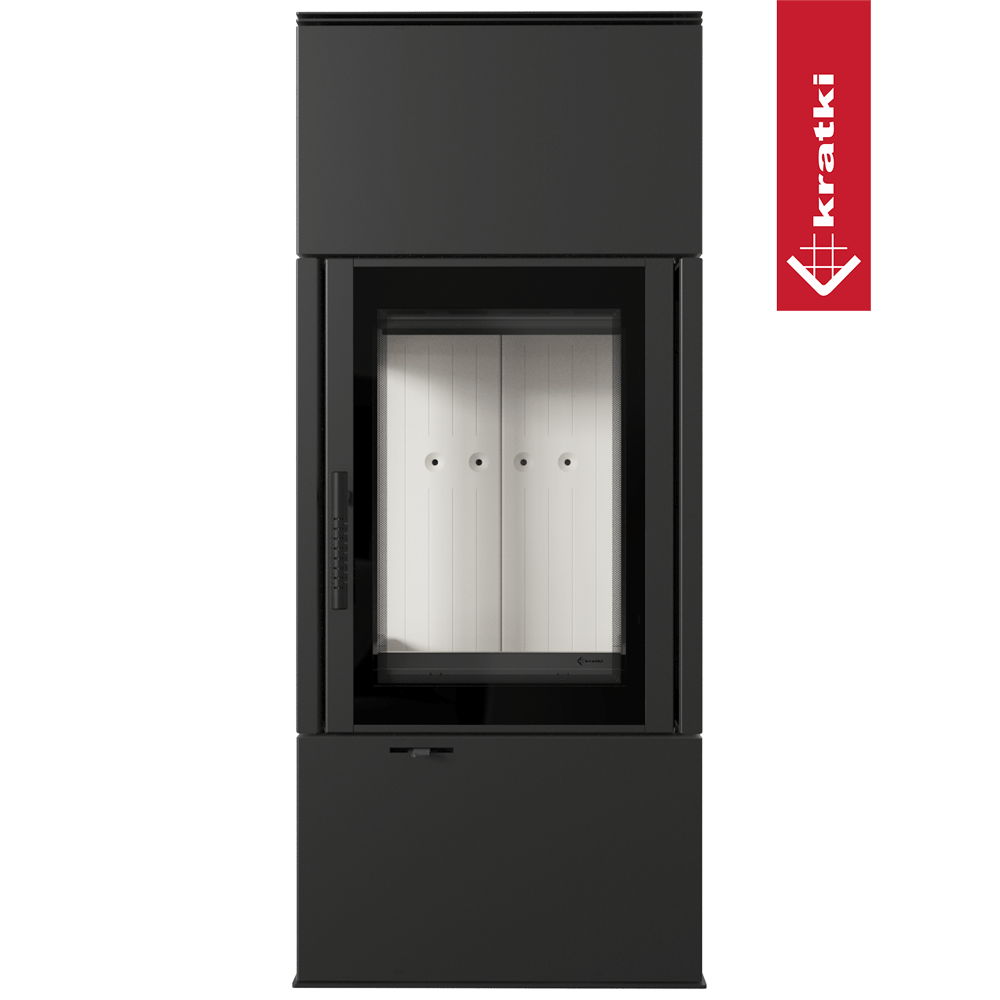 Kaminofen aus stahl KRATKI THOR VIEW Ø 150 8 kW mit Türfeder