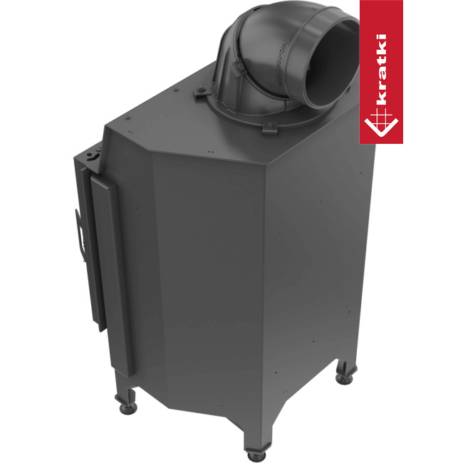 Kamineinsatz aus Stahl KRATKI NADIA 10 kW Ø 200 mit Türfeder