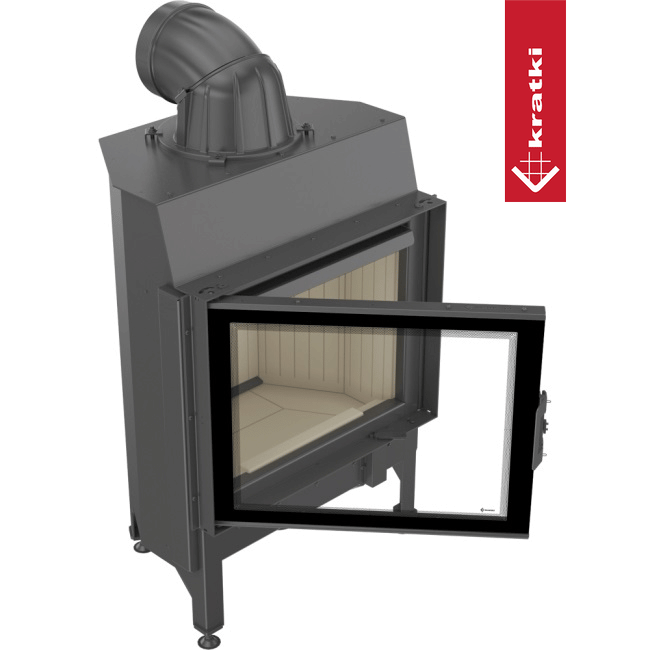 Kamineinsatz aus Stahl KRATKI NADIA 10 kW Ø 200 mit Türfeder