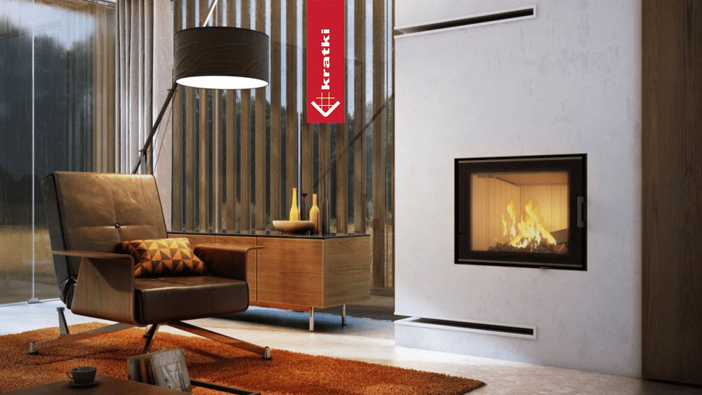 Kamineinsatz aus Stahl KRATKI NADIA 10 kW Ø 200 mit Türfeder