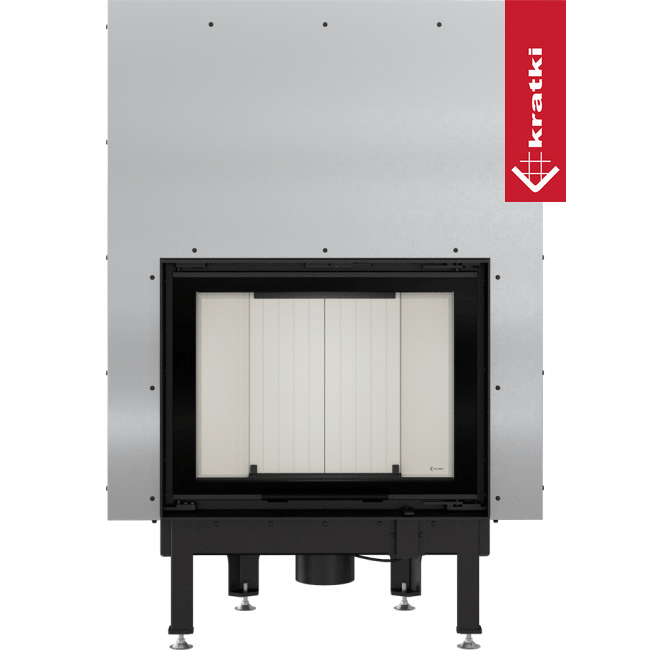 Kamineinsatz aus Stahl KRATKI NADIA 10 kW Ø 200 mit Schiebetür mit Türfeder