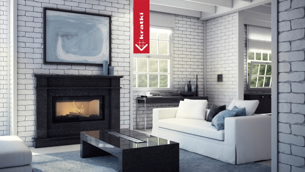 Kamineinsatz aus Stahl KRATKI NADIA 14 kW Ø 200 mit Türfeder