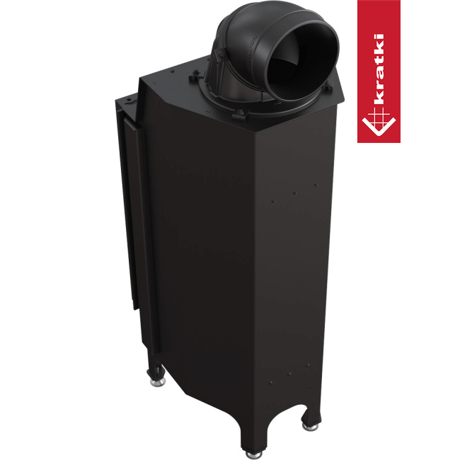 Kamineinsatz aus Stahl KRATKI NADIA 9 kW Ø 200 mit Türfeder