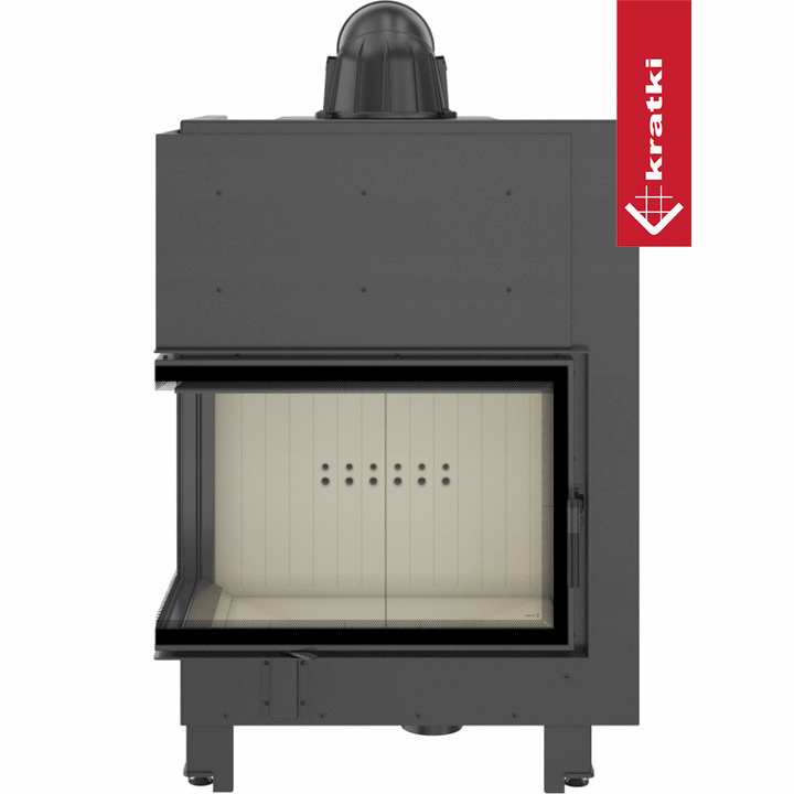 Kamineinsatz aus Stahl KRATKI MBA links 17 kW Ø 200 mit Türfeder