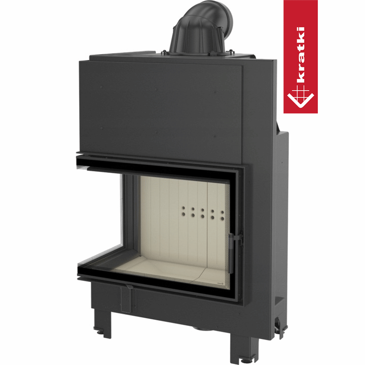 Kamineinsatz aus Stahl KRATKI MBA links 17 kW Ø 200 mit Türfeder
