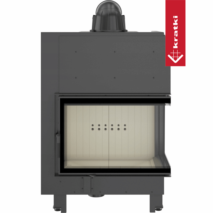 Kamineinsatz aus Stahl KRATKI MBA rechts 17 kW Ø 200 mit Türfeder