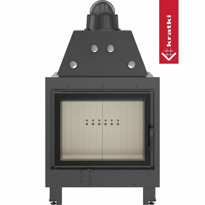Kamineinsatz aus Stahl KRATKI MBA 17 kW Ø 200 mit Türfeder