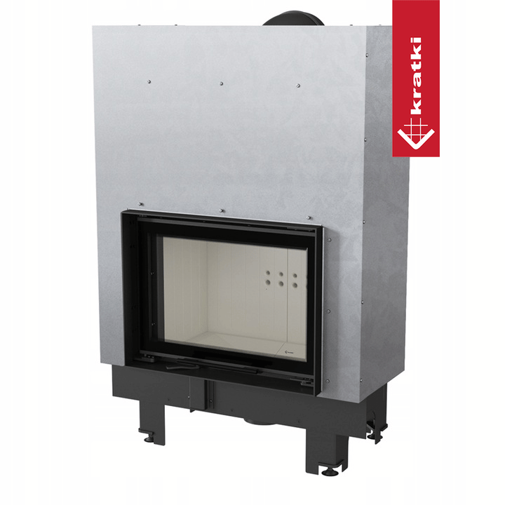Kamineinsatz aus Stahl KRATKI MBM 10 kW Ø 200 mit Schiebetür mit Türfeder
