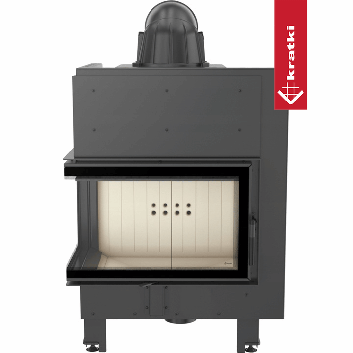 Kamineinsatz aus Stahl KRATKI MBM links 10 kW Ø 200 mit Türfeder