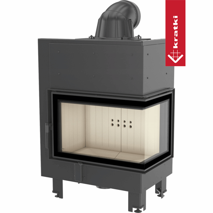 Kamineinsatz aus Stahl KRATKI MBM rechts 10 kW Ø 200 mit Türfeder