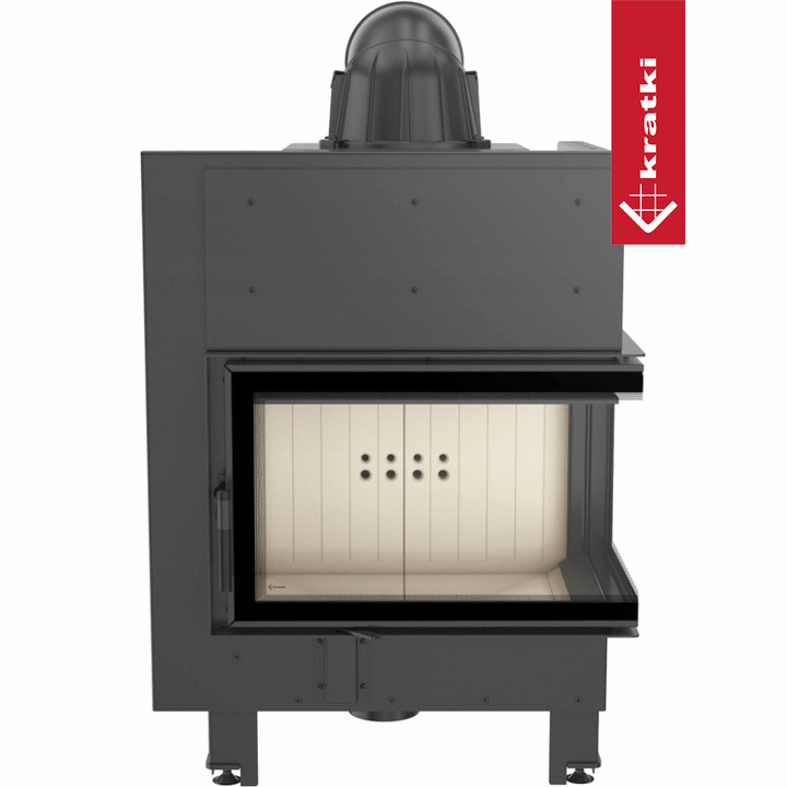 Kamineinsatz aus Stahl KRATKI MBM rechts 10 kW Ø 200 mit Türfeder
