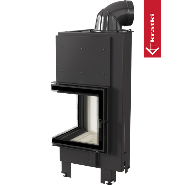 Kamineinsatz aus Stahl KRATKI MBN links 8 kW Ø 200 mit Türfeder