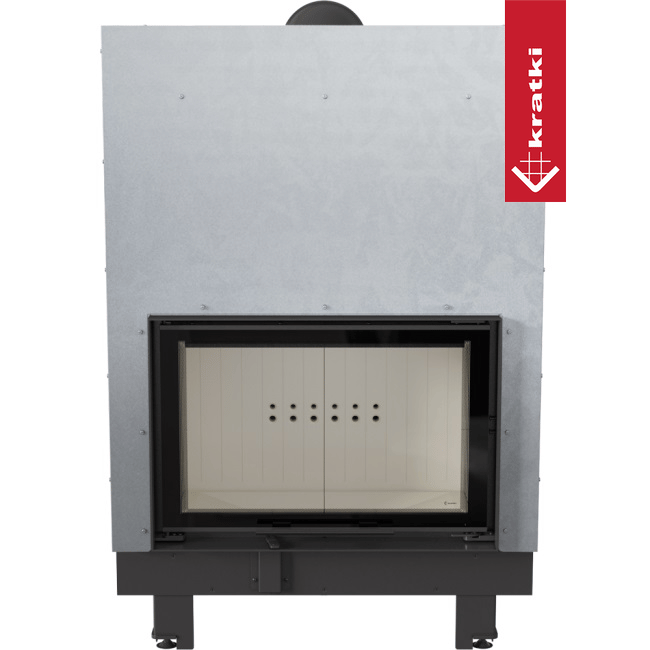 Kamineinsatz aus Stahl KRATKI MBO 15 kW Ø 200 mit Schiebetür mit Türfeder