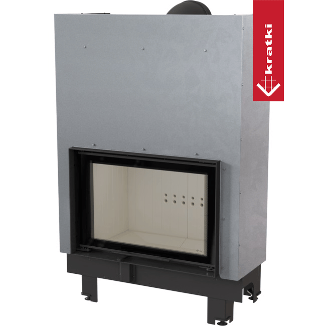 Kamineinsatz aus Stahl KRATKI MBO 15 kW Ø 200 mit Schiebetür mit Türfeder