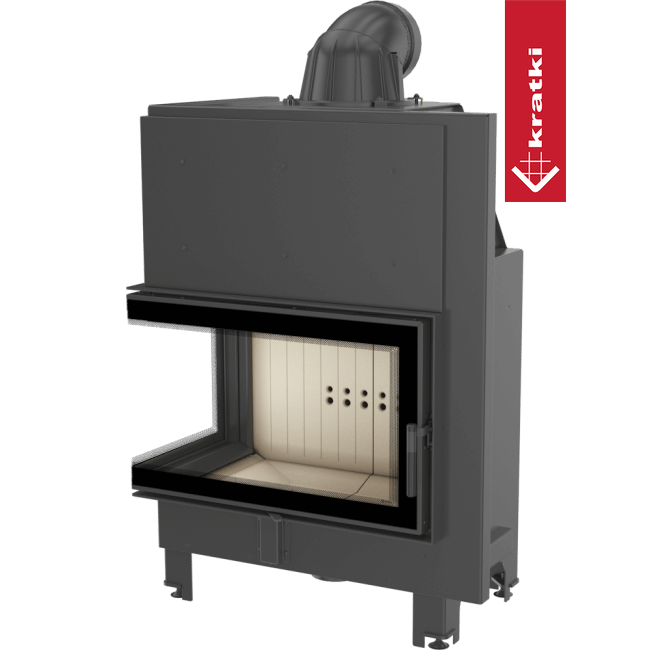 Kamineinsatz aus Stahl KRATKI MBO links 15 KW Ø 200 mit Türfeder