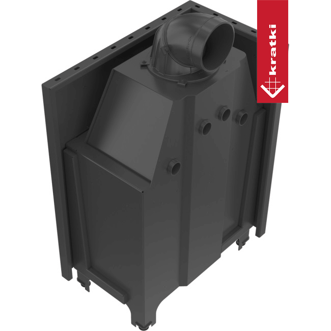 Kamineinsatz aus Stahl KRATKI MBO links 15 KW Ø 200 mit Türfeder