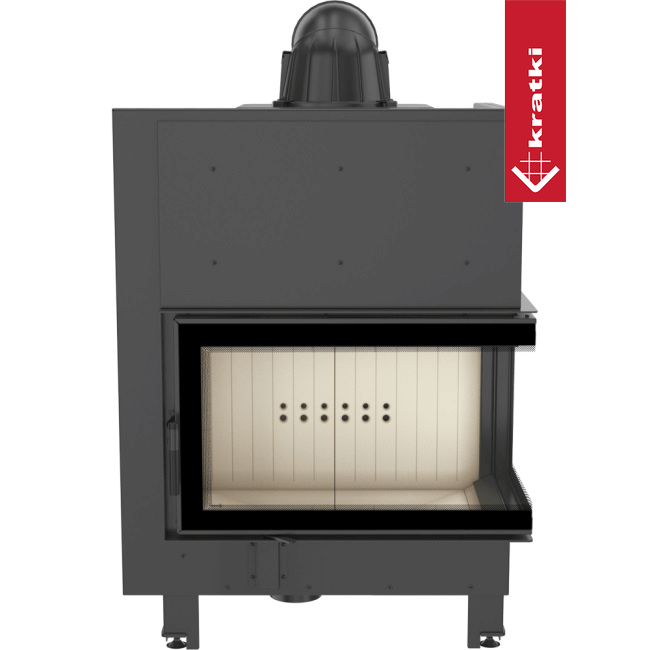 Kamineinsatz aus Stahl KRATKI MBO rechts 15 kW Ø 200 mit Türfeder
