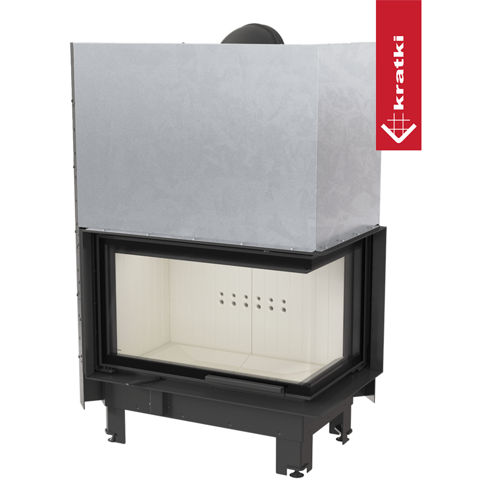 Kamineinsatz aus Stahl KRATKI MBO rechts 15 kW Ø 200 mit Türfeder