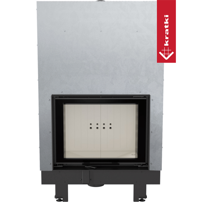 Kamineinsatz aus Stahl KRATKI MBZ 13 kW Ø 200 mit Schiebetür mit Türfeder