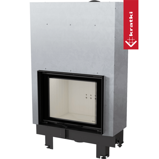 Kamineinsatz aus Stahl KRATKI MBZ 13 kW Ø 200 mit Schiebetür mit Türfeder