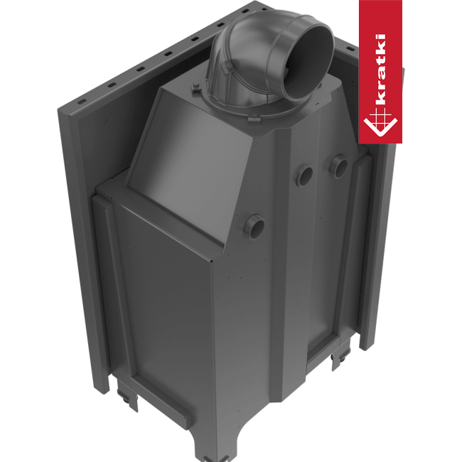 Kamineinsatz aus Stahl KRATKI MBZ links 13 kW Ø 200 mit Türfeder