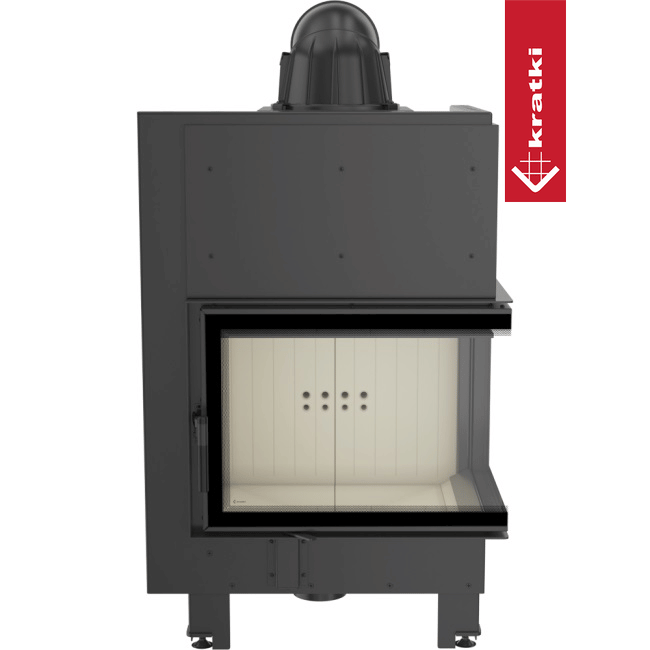 Kamineinsatz aus Stahl KRATKI MBZ rechts 13 kW Ø 200 mit Türfeder