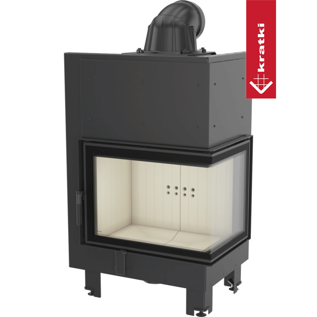 Kamineinsatz aus Stahl KRATKI MBZ rechts 13 kW Ø 200 mit Türfeder