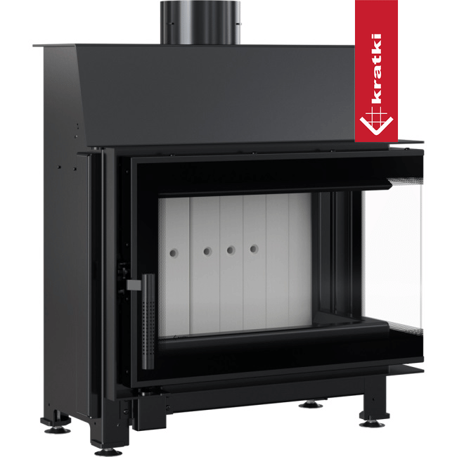 Stahlkamin mit Schließung KRATKI SIMPLE rechts 6 kW