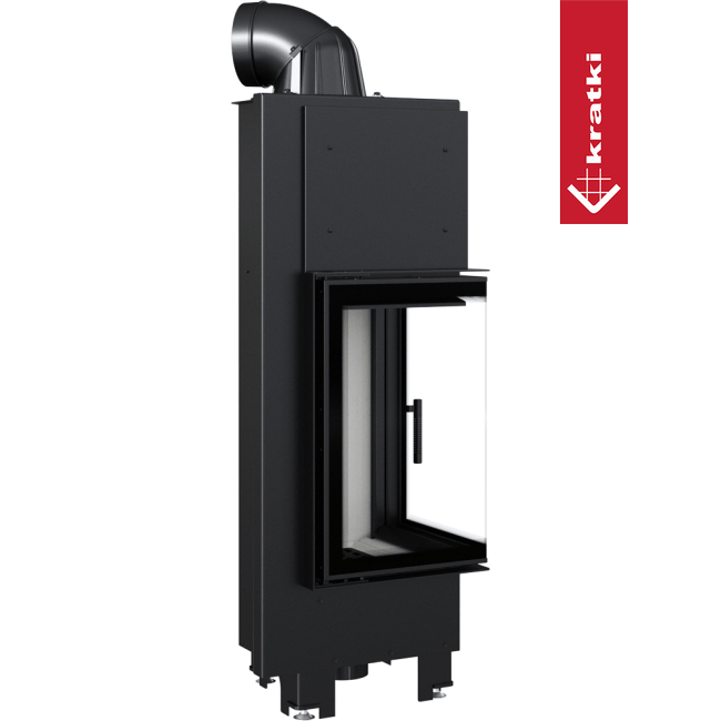 Kamineinsatz aus Stahl KRATKI MBN links 10 kW Ø 200 mit Türfeder