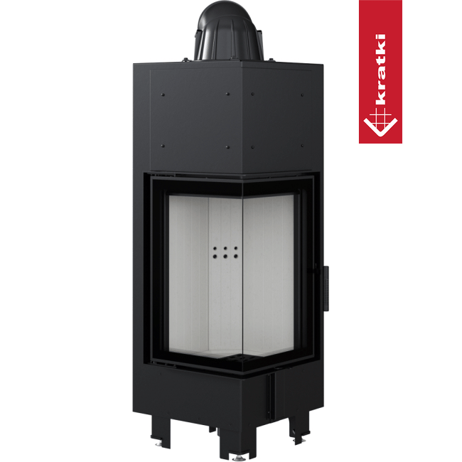 Kamineinsatz aus Stahl KRATKI MBN links 10 kW Ø 200 mit Türfeder