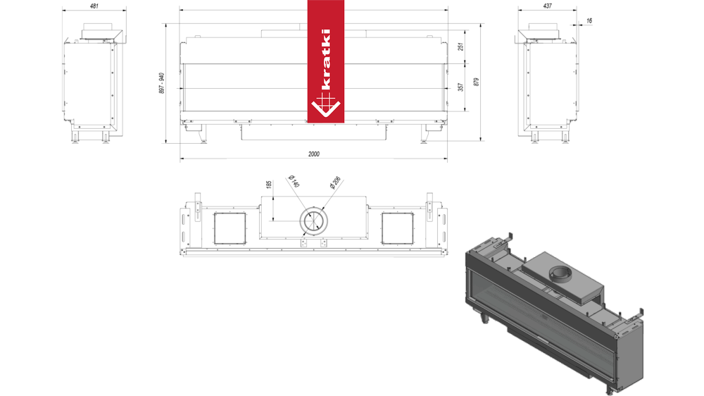 Gaskamin KRATKI LEO 200 Vorderseite Propan Butan ?
 130/200 14 kW