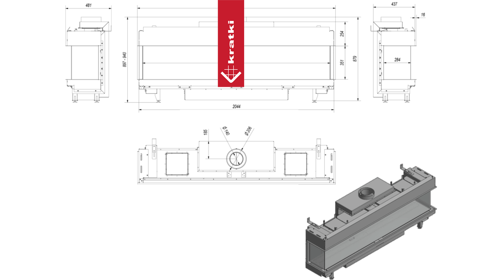 Gaskamin KRATKI LEO 200 dreiseitig Propan ?
 130/200 12,5 kW