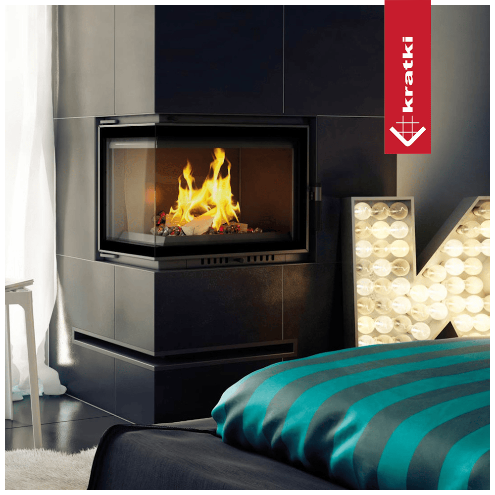 Kamineinsatz Gusseisen KRATKI MAJA DECO links 8 kW Ø 200