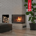 Kamineinsatz Gusseisen KRATKI SIMPLE rechts 8 kW Ø 180