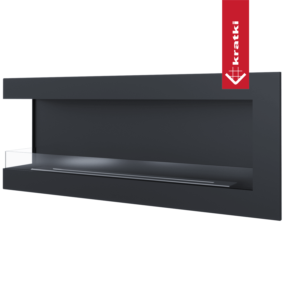 Wandkamin Bioethanol DELTA 1200 TÜV links mit Verglasung
