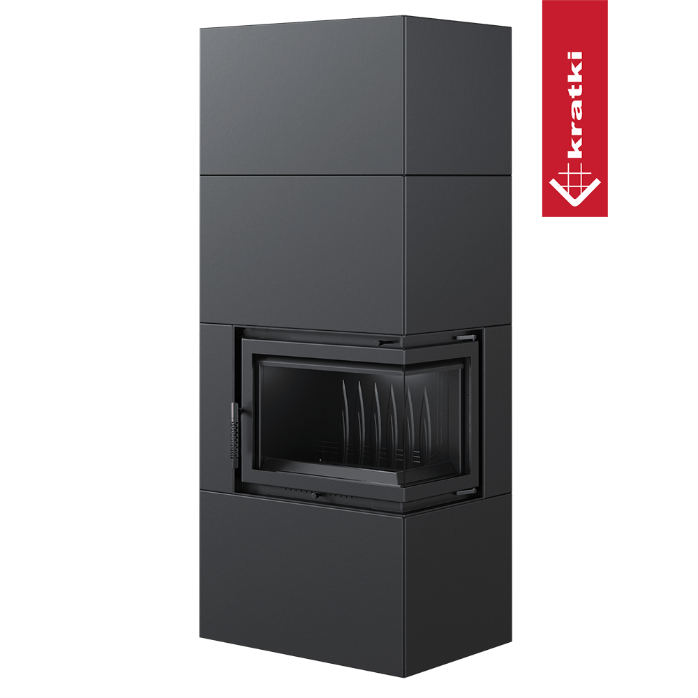 Kamineinsatz Simple Box 8 kW Ø 200 Black mit Türfeder