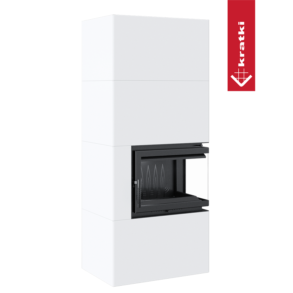Kamineinsatz Simple Box 8 kW Ø 200 Bianco mit Türfeder