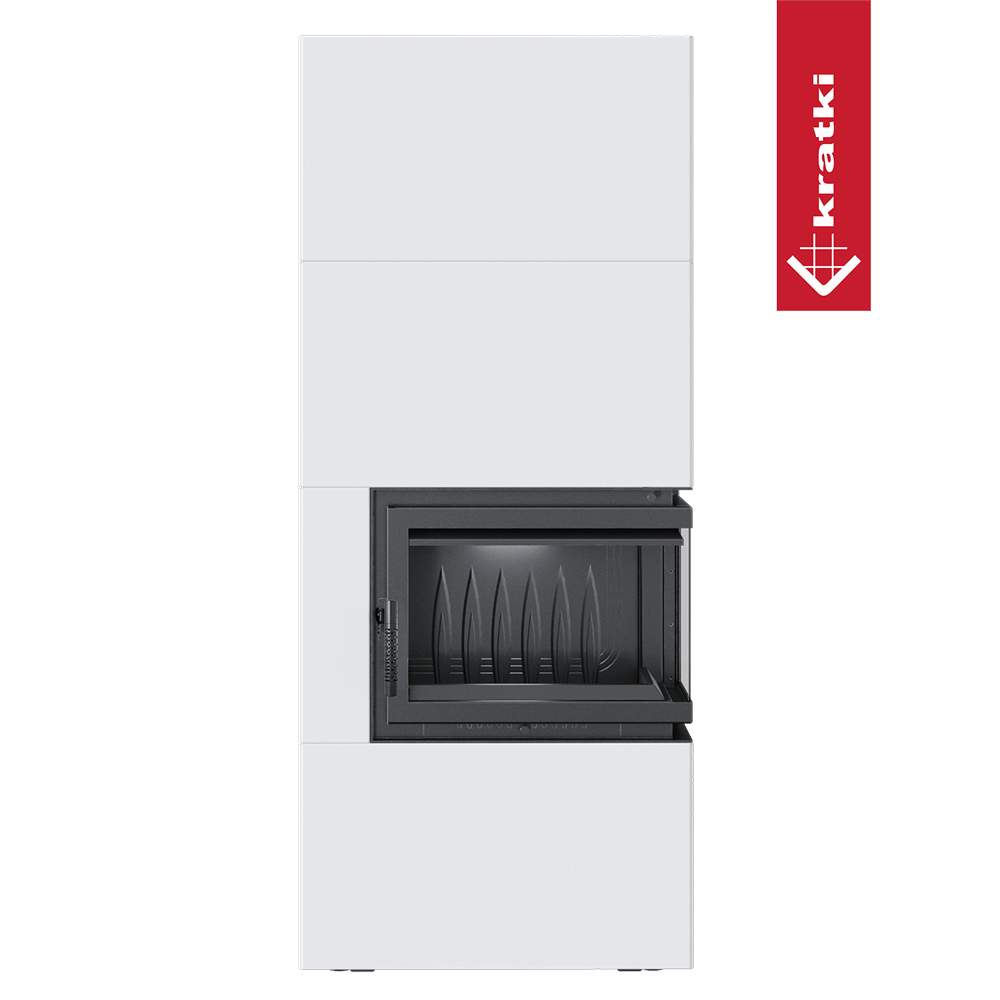 Kamineinsatz Simple Box 8 kW Ø 200 Bianco mit Türfeder