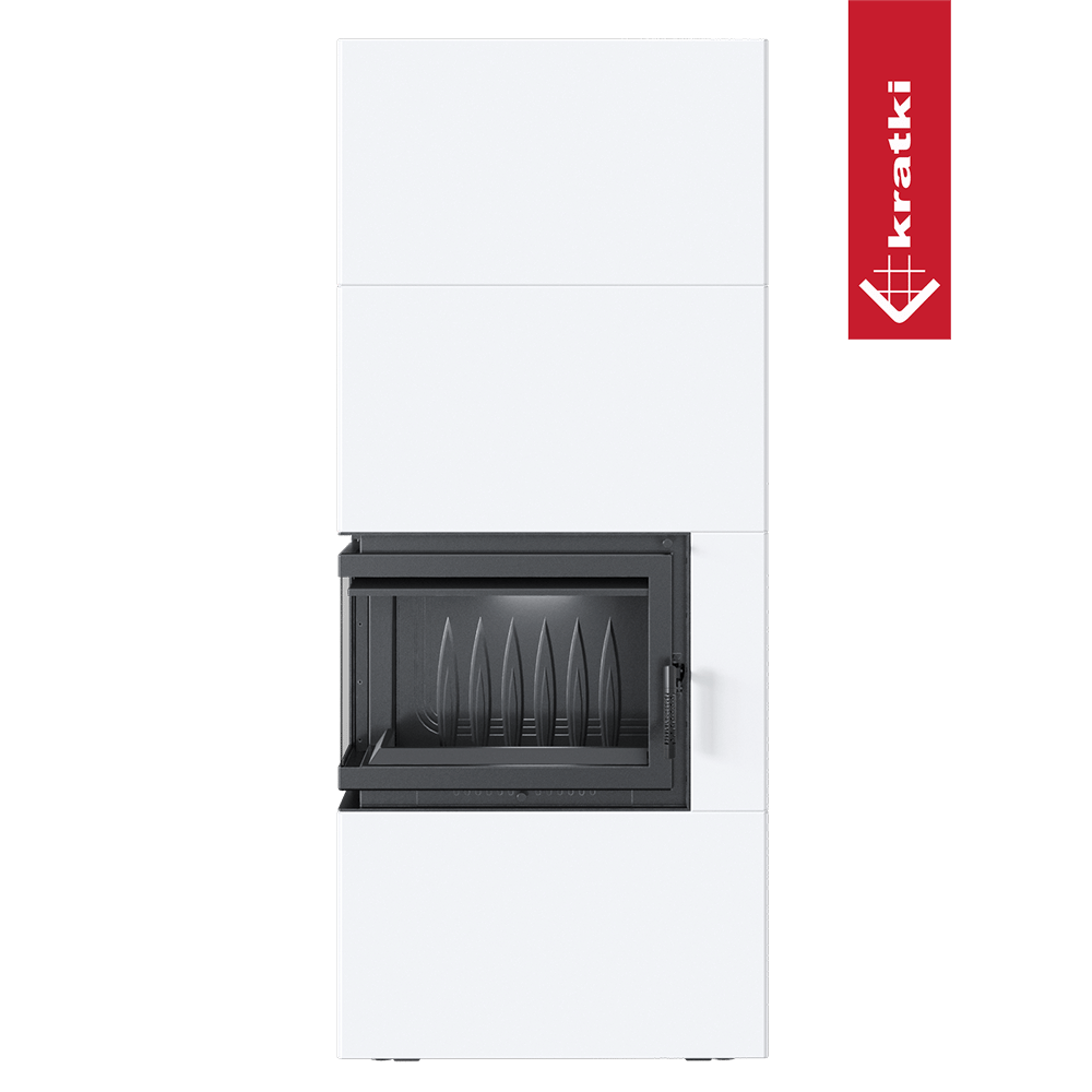Kamineinsatz Simple Box 8 kW Ø 200 Bianco mit Türfeder