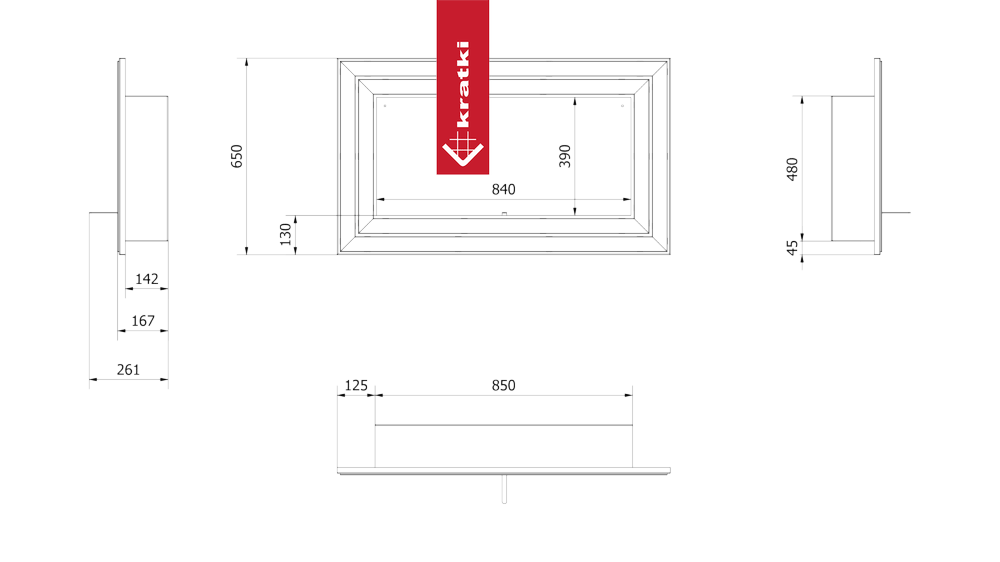 Wandkamin Bioethanol JULIET 1100 TÜV schwarz