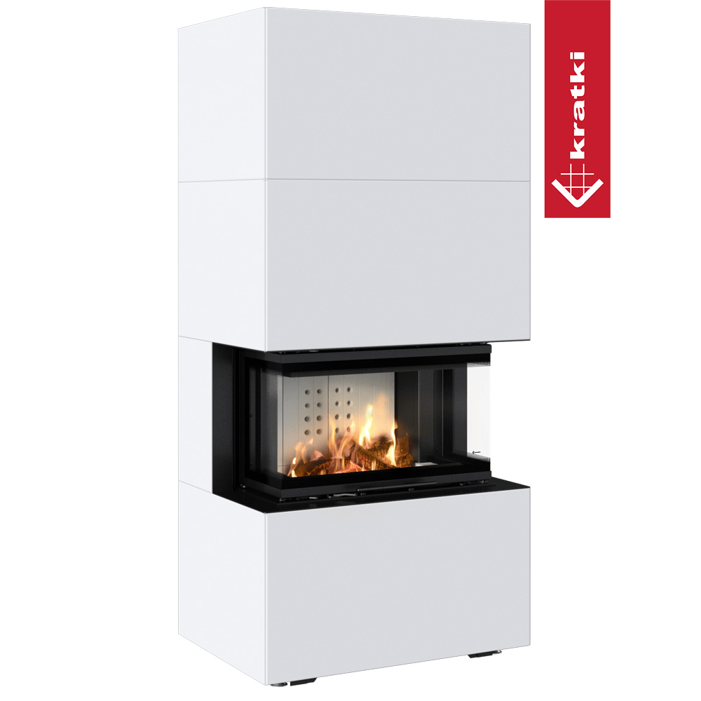 Kamineinsatz KRATKI NBC/EASY BOX 7 kW Ø 160 Bausatz Bianco
